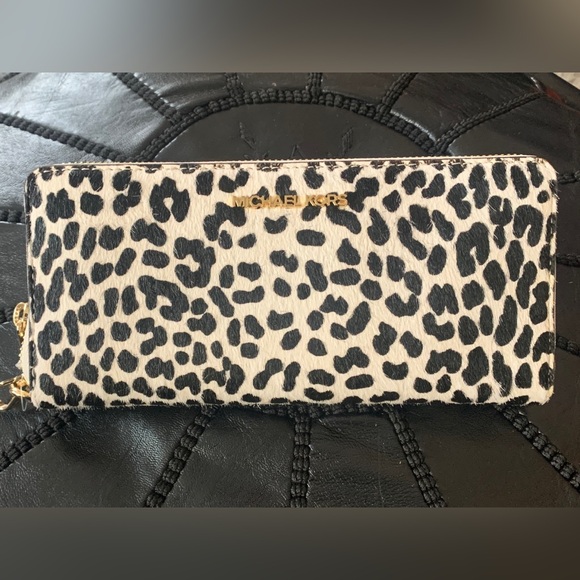 Michael Kors Handbags - Michael Kors Calf Hair Continental Leather Wallet